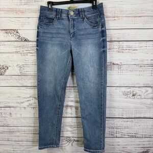Democracy Women's Blue Distressed Ankle Skinny Jeans Size 10‎